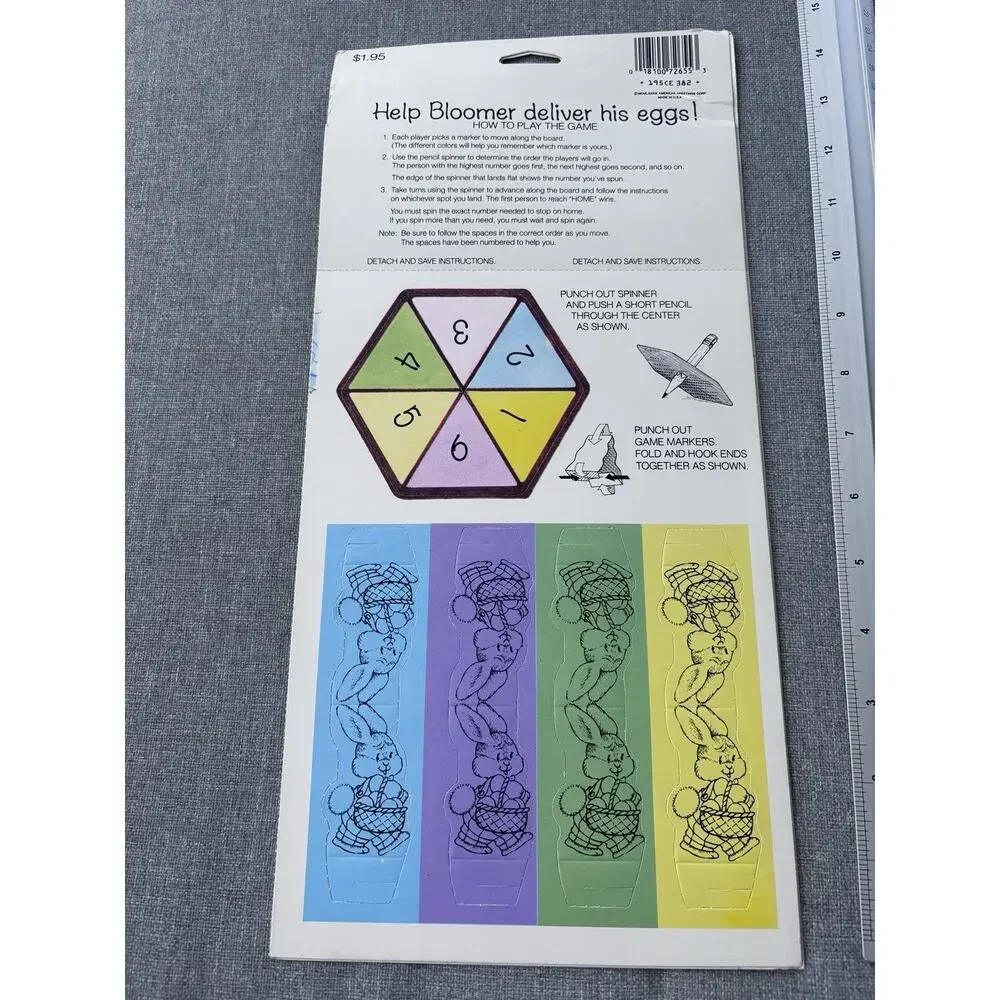 New Vintage Holiday Easter Bunny Rabbit Game 1989 American Greetings
